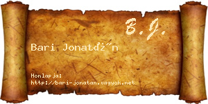 Bari Jonatán névjegykártya